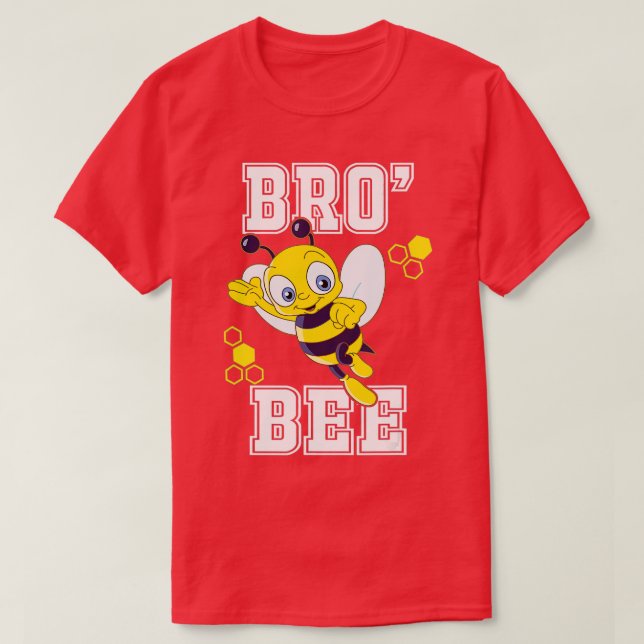 Camiseta Familiar Bee Brother Bro Aniversário Primeiro Dia  (Frente do Design)