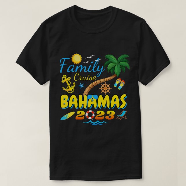 Camiseta Familiar Cruise Bahamas 2023 Matching Group Summer (Frente do Design)