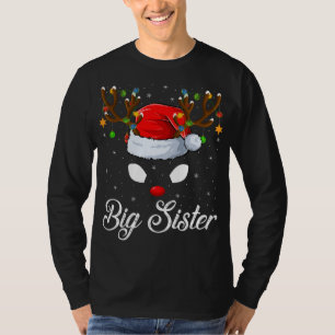 Camiseta Familiar de Santa Hat A Grande Irmã Reindeer Chri