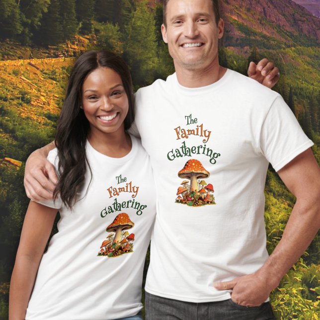 Camiseta Familiar Reunion Retro Diversão Cogumelos Personal (Criador carregado)