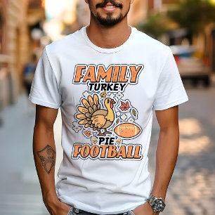 Camiseta Familiar Turquia Pie Futebol Folha Cai no Dia de A