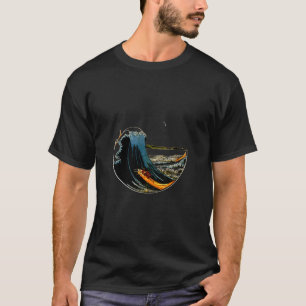 Camiseta Familiar Vintage Excelente de Arte Japonês Wave Re