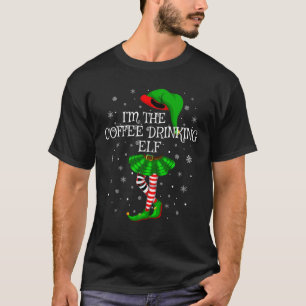 Camiseta Familiares Homens Meninas Café Bebendo Elf Ch