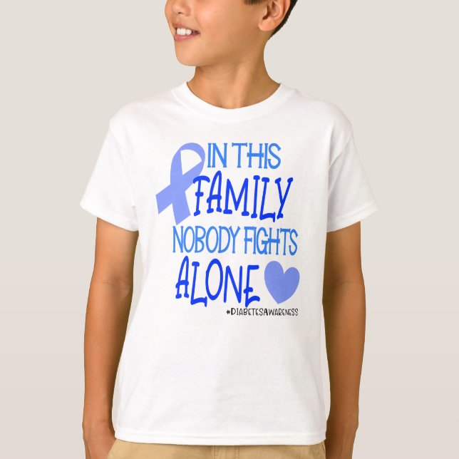 Camiseta Famílias de Consciência da Diabetes Ninguém Luta S (Frente)
