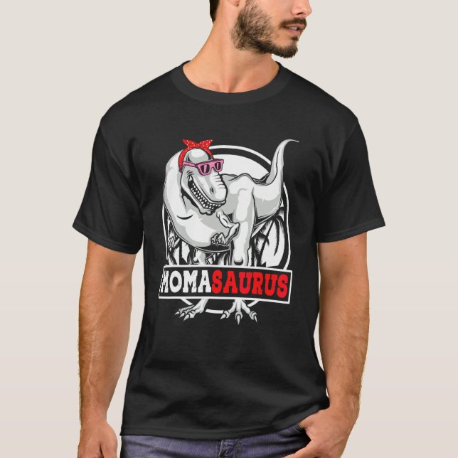 Camiseta Famílias de Momasaurus Dinossauros que se combinam (Frente)
