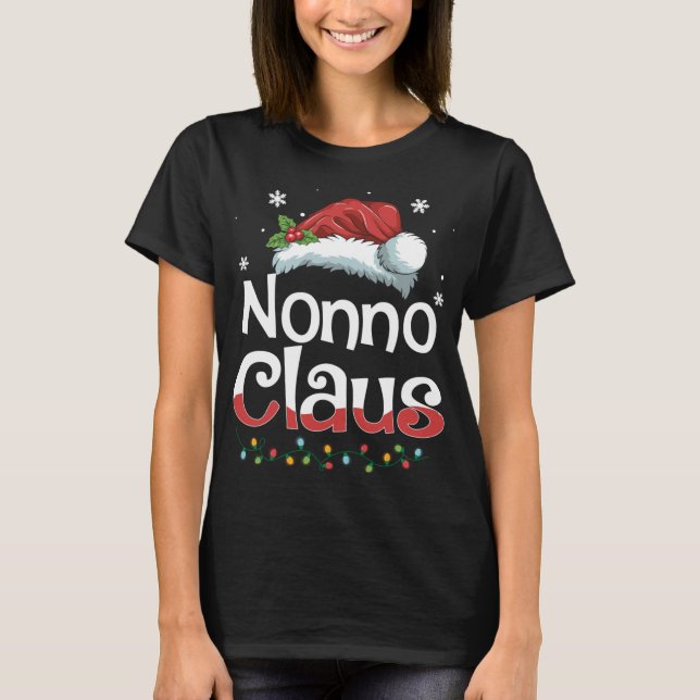 Camiseta Famílias de Natal de Nonno Claus Correspondendo Pa (Frente)
