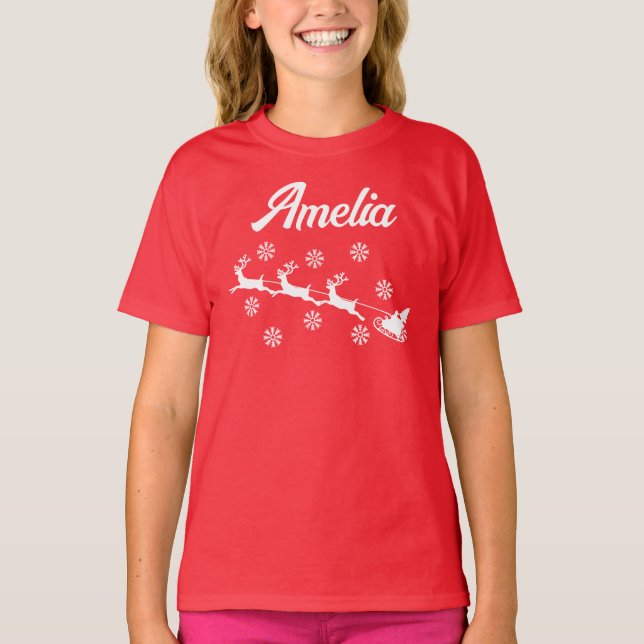 Camiseta Famílias de Natal Personalizadas Correspondendo T- (Frente)