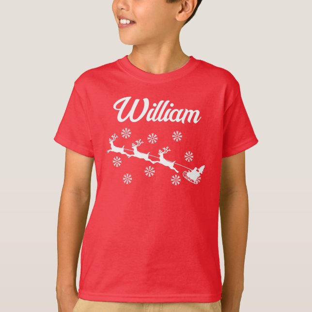 Camiseta Famílias de Natal Personalizadas Correspondendo T- (Frente)