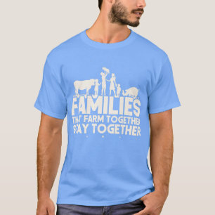 Camiseta Famílias de Suínos de Vaca Farmante Fazendas junta
