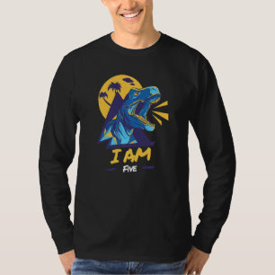 Camiseta Famílias Irmãos Dinossauro Aniversário Eu Sou Cinc