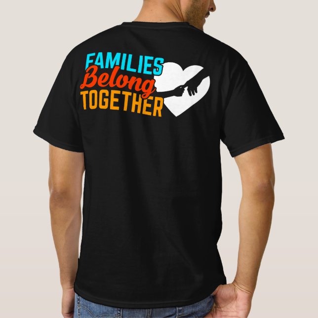 Camiseta Famílias pertencem a imigrantes juntos (Verso)