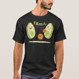 Camiseta Famílias Primeiro Avocado Mãe Filhos Pais