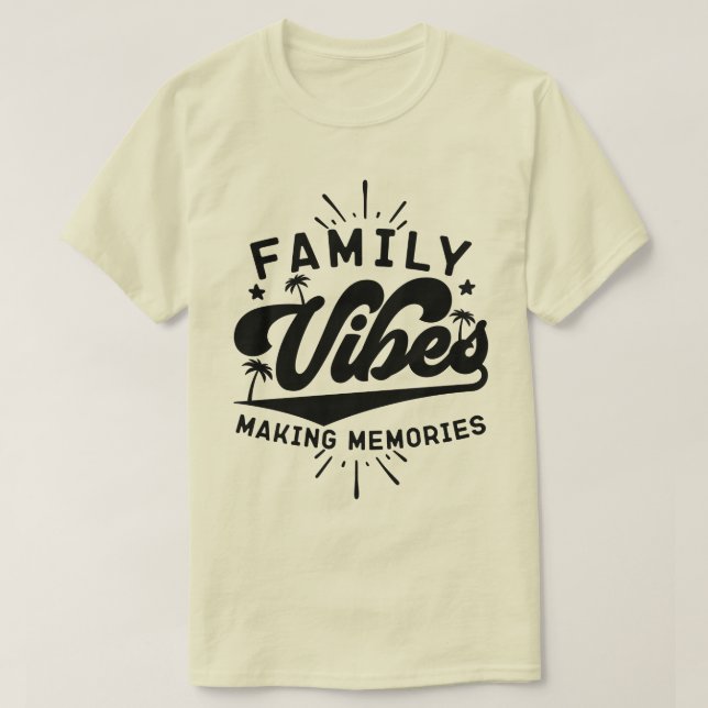 Camiseta Famílias Vibes Memórias do Fazer Férias ao Exterio (Frente do Design)