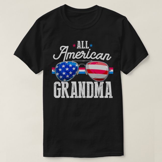 Camiseta Family 4th Of July s Matching Grandma American Fla (Frente do Design)