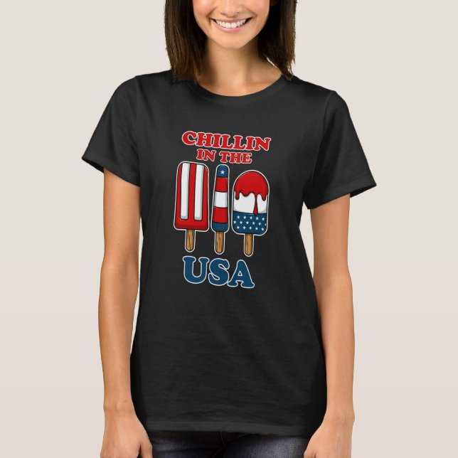 Camiseta Family American Ice & Popsicle USA Red White Blue (Frente)