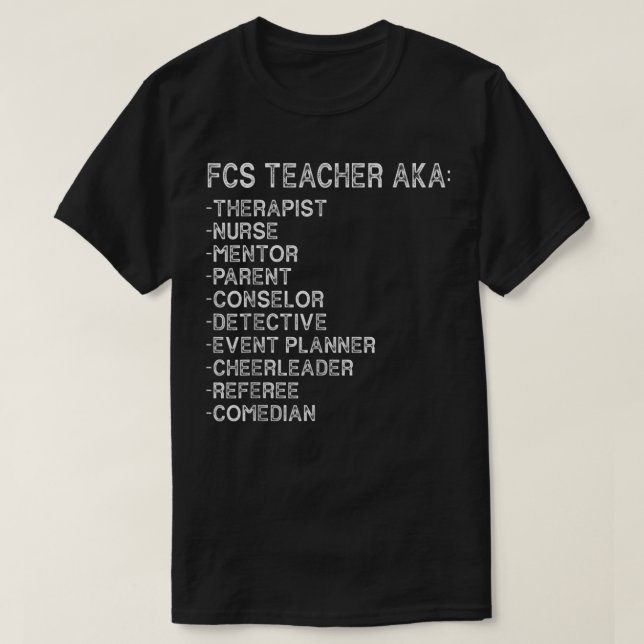 Camiseta Family and Consumer Science Teacher - Funny FACS T (Frente do Design)