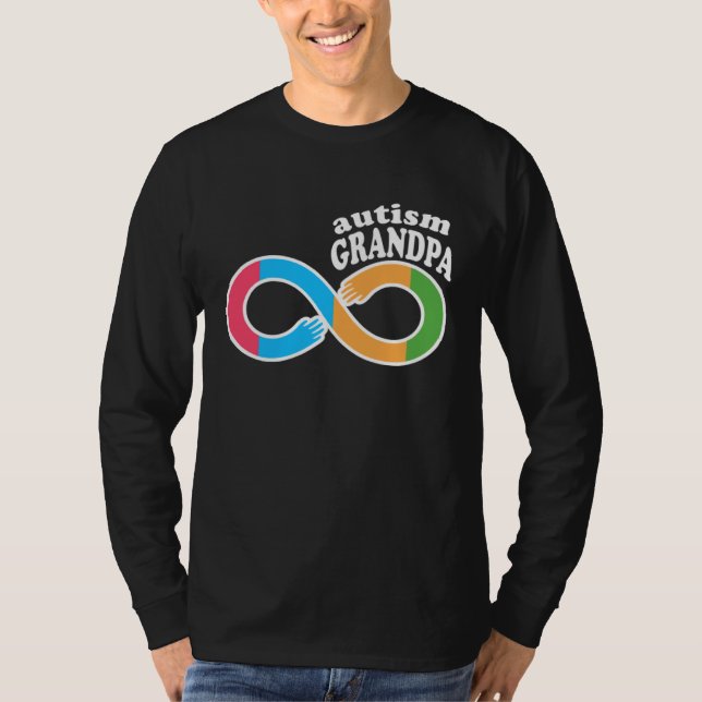 Camiseta Family Autism Awareness Grandpa Rainbow Infinity S (Frente)