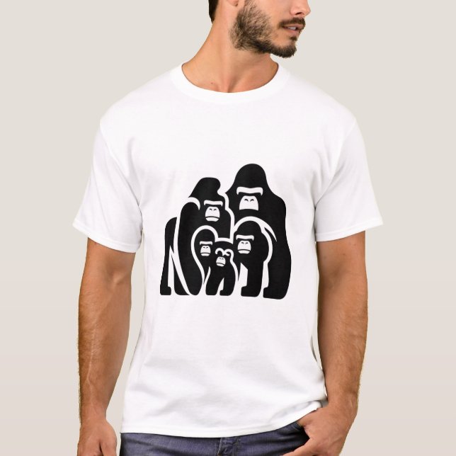 Camiseta "Family Bond Gorilla T-Shirt Design" (Frente)