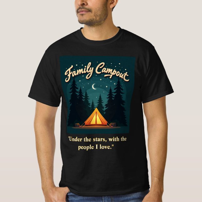 Camiseta Family Campout 2025 – Retro Tent Night Tee (Frente)