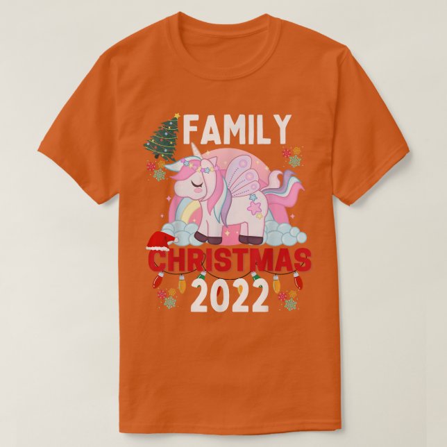 Camiseta Family Christmas 2022 Matching s Squad Unicorn Fun (Frente do Design)