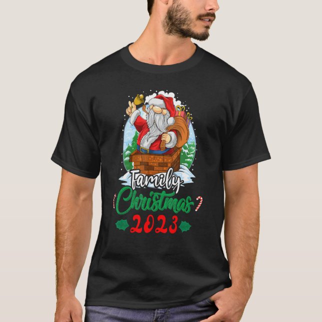 Camiseta Family Christmas 2023 Matching  Squad Santa Elf  1 (Frente)