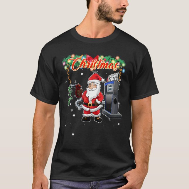 Camiseta Family Christmas Santa Pumping Expensive Gas (Frente)