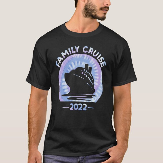 Camiseta Family Cruise 2022 Tie Dye Print Family Trip (Frente)