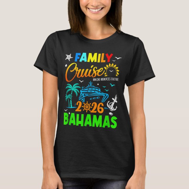 Camiseta Family Cruise 2026 Bahamas Cruising Together Squad (Frente)