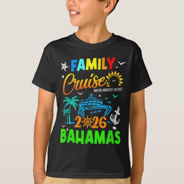 Camiseta Family Cruise 2026 Bahamas Cruising Together Squad (Frente)