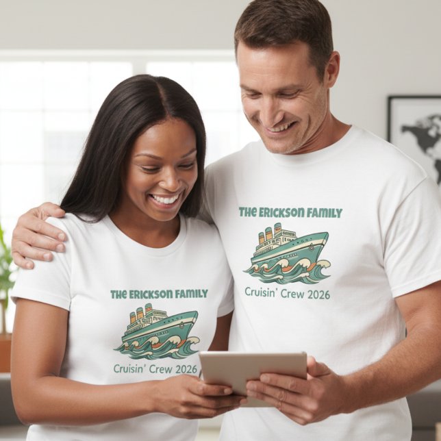 Camiseta Family Cruise Retro Vacation Tee (Family cruise tshirt)