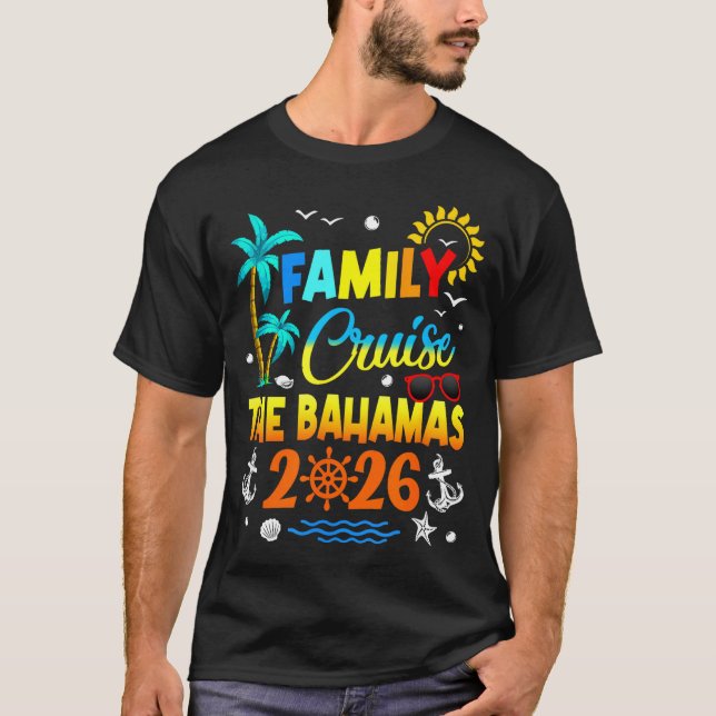 Camiseta Family Cruise The Bahamas 2026 Summer Matching Vac (Frente)