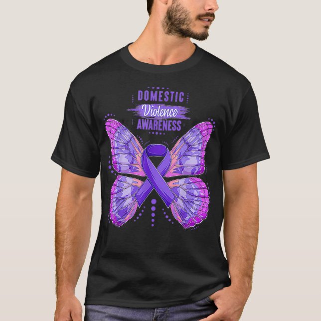 Camiseta Family Domestic Violence Awareness Purple Ribbon b (Frente)