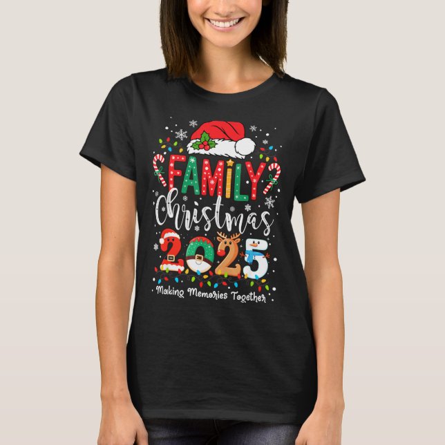 Camiseta Family Funny Christmas Matching 2025 Santa Tee Paj (Frente)