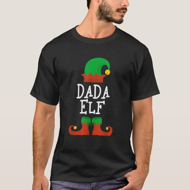 Camiseta Family I m The Dada Elf Christmas Matching Pajama  (Frente)