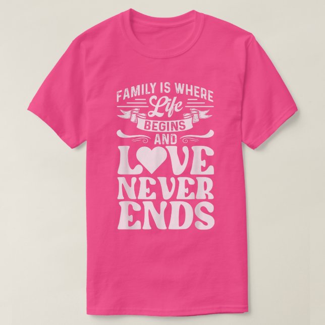 Camiseta Family Is Where Life Begins Reunion Family Matchin (Frente do Design)