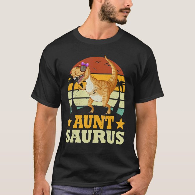 Camiseta Family Matching  Auntsaurus Dinosaur Aunt Saurus (Frente)