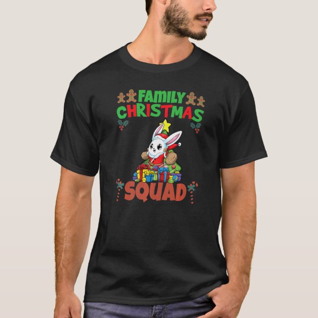Camiseta Family Matching Christmas Squad X-Mas Holidays Pre (Frente)