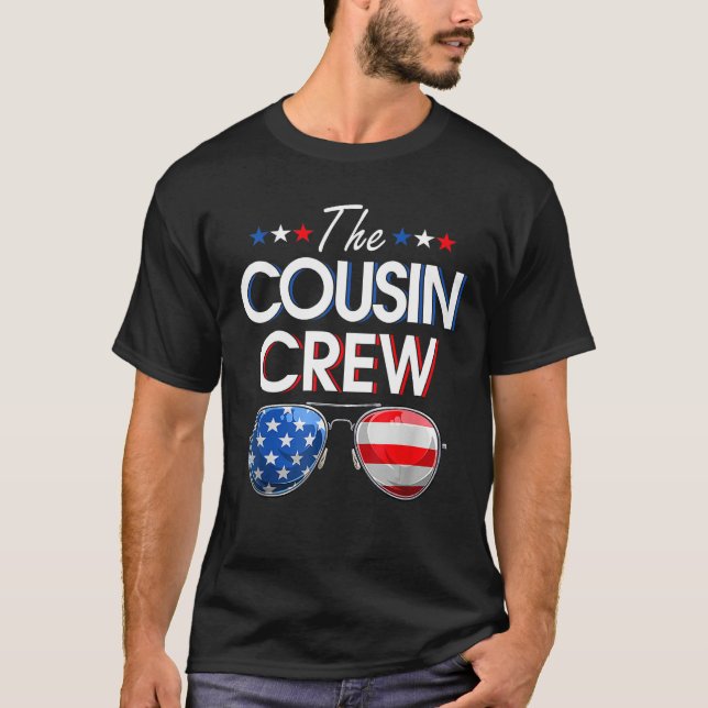 Camiseta Family Matching Cousin Crew American Flag 4th Of J (Frente)