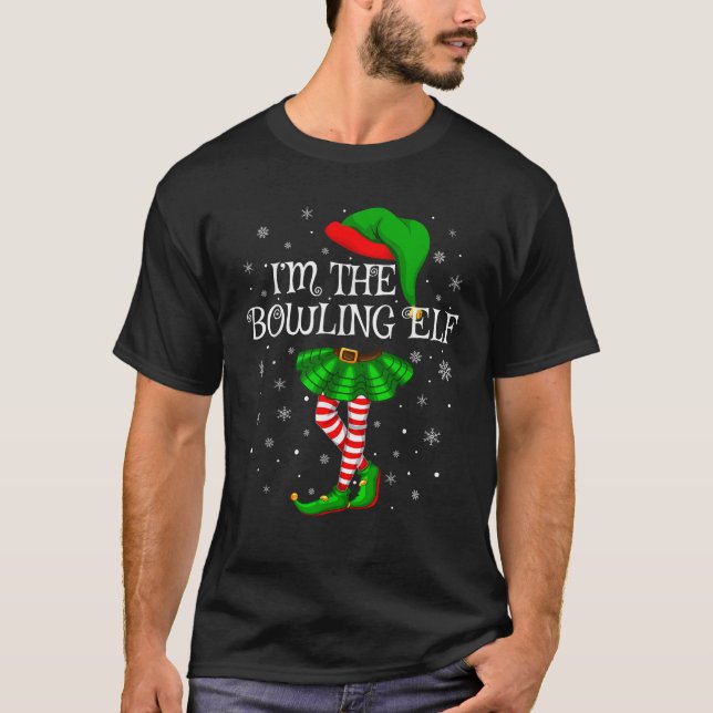 Camiseta Family Matching Women Girls I m The Bowling Elf Ch (Frente)