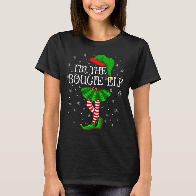 Camiseta Family Matching Women Girls I'm The Bougie Elf Chr (Frente)