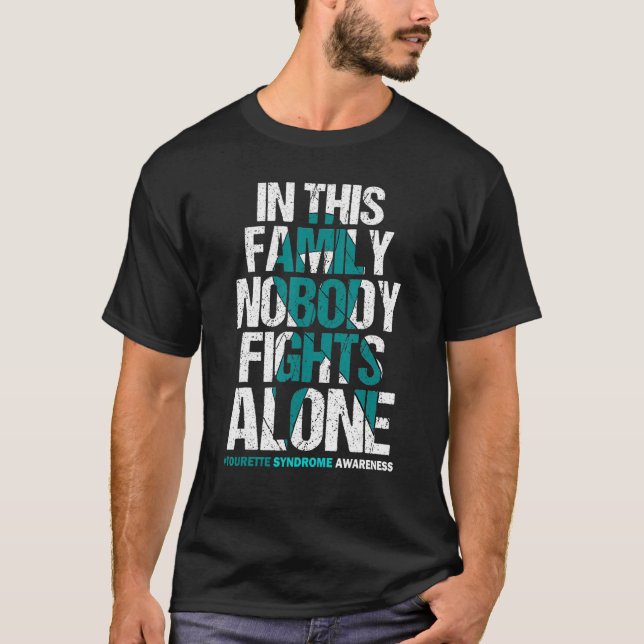 Camiseta Family Nobody Fights Alone Team Tourette Syndrome  (Frente)