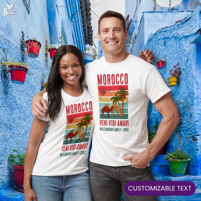 Camiseta Family Reunion Vacation Morocco Trip Group  (Family Reunion Vacation Group Trip listing for MOROCCO with customizable text)