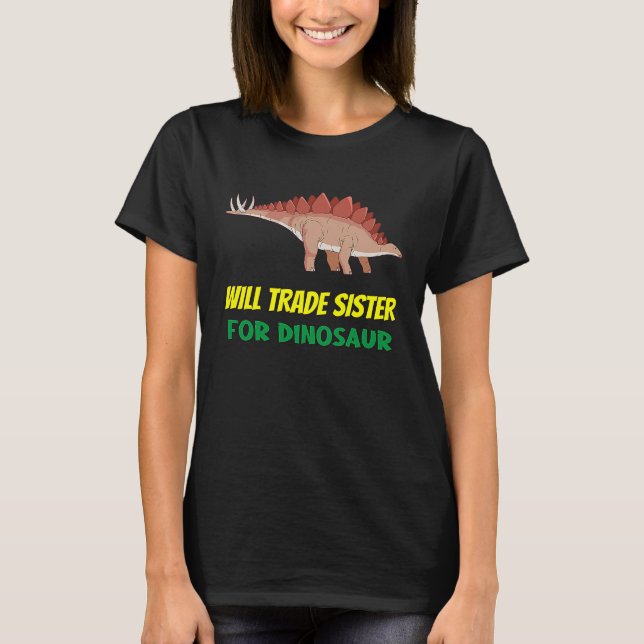 Camiseta Family Siblings Love Brother Trade Sister For Dino (Frente)