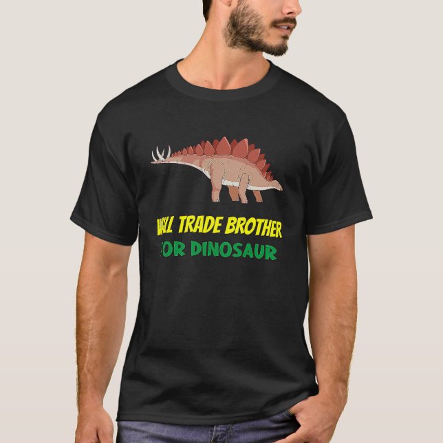 Camiseta Family Siblings Love Sister Trade Brother For Dino (Frente)