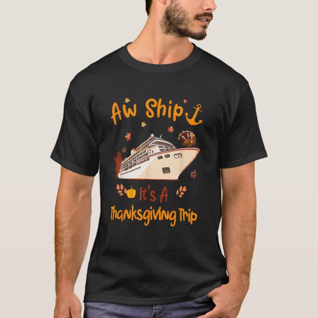 Camiseta Family Thanksgiving Cruise 2023 Happy Autumn Cruis (Frente)