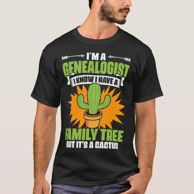 Camiseta Family Tree Cactus Ancestry Historian Genealogy Ge (Frente)
