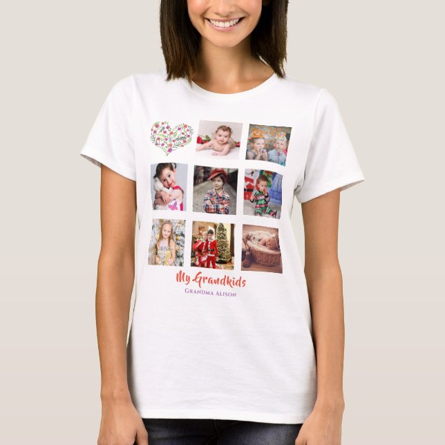 Camiseta Family Tree Photo Collage Grandma Grandmother Gift (Frente)