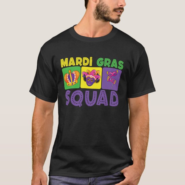 Camiseta Family Vacation Couple Cute Mardi Gras Squad (Frente)