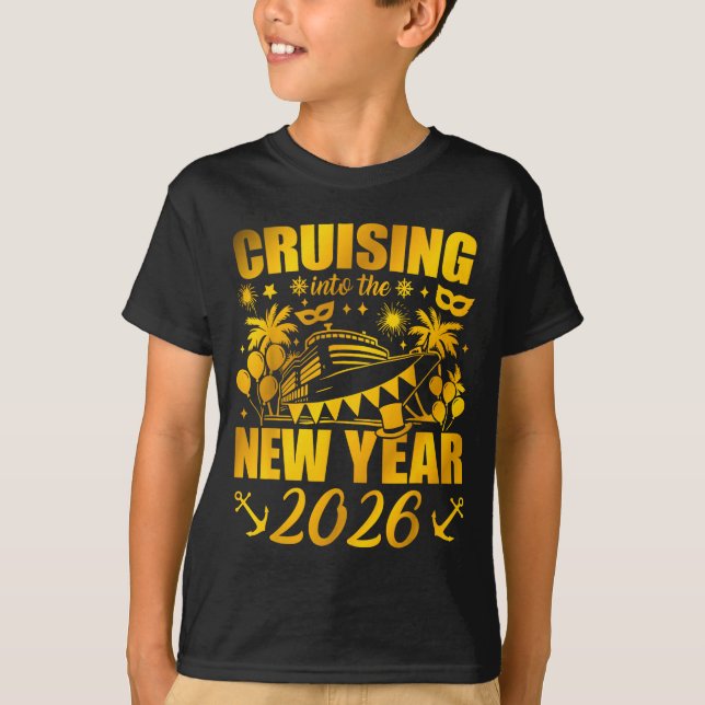 Camiseta Family Vacation Cruise Ship 2026 New Year Party Cr (Frente)