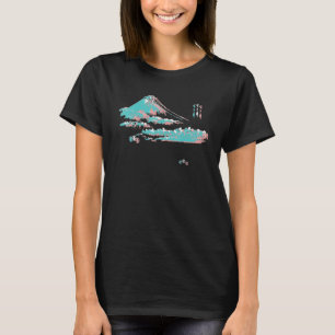 Camiseta Famosa Ascensão Vintage Fine Art Monte Fuji Além D